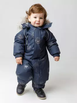 Комбинезон зимний ясельный с утеплителем нового поколения для мальчиков CROCKID, ВК 60116/н/18 Ал, цвет - темно-синий