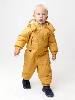 Комбинезон зимний ясельный с утеплителем нового поколения для мальчиков CROCKID, ВК 60032/11 УЗГ, цвет - желтый