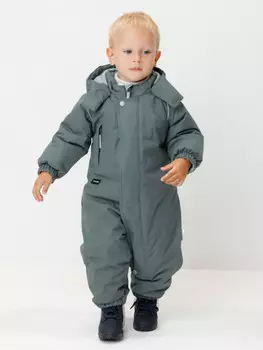 Комбинезон зимний ясельный с утеплителем нового поколения для мальчиков CROCKID, ВК 60032/9 УЗГ, цвет - зеленый