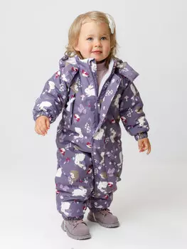 Комбинезон зимний ясельный с утеплителем нового поколения для девочек CROCKID, ВК 60032/н/55 Ал, цвет - фиолетовый