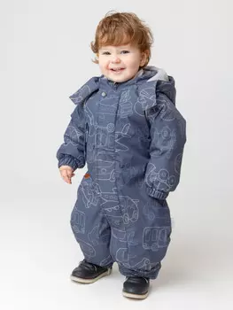 Комбинезон зимний ясельный с утеплителем нового поколения для мальчиков CROCKID, ВК 60032/н/63 Ал, цвет - синий