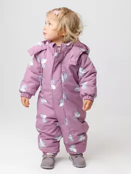 Комбинезон зимний ясельный с утеплителем нового поколения для девочек CROCKID, ВК 60032/н/57 Ал, цвет - розовый