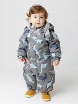 Комбинезон зимний ясельный с утеплителем нового поколения для мальчиков CROCKID, ВК 60032/н/62 Ал, цвет - коричневый