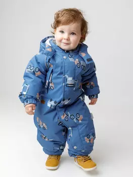 Комбинезон зимний ясельный с утеплителем нового поколения для мальчиков CROCKID, ВК 60032/н/64 Ал, цвет - голубой