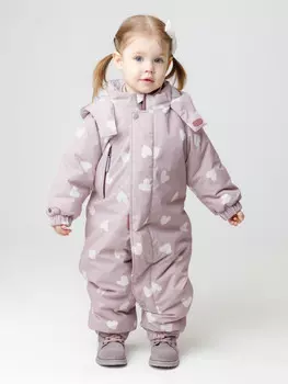 Комбинезон зимний ясельный с утеплителем нового поколения для девочек CROCKID, ВК 60032/н/60 Ал, цвет - кофейный