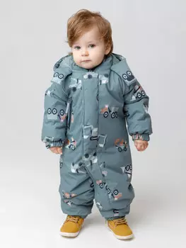 Комбинезон зимний ясельный с утеплителем нового поколения для мальчиков CROCKID, ВК 60032/н/65 Ал, цвет - бирюзовый