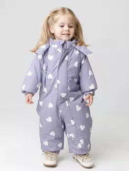 Комбинезон зимний ясельный с утеплителем нового поколения для девочек CROCKID, ВК 60032/н/59 Ал, цвет - фиолетовый