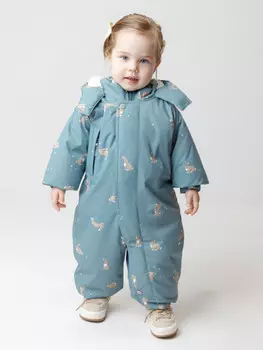 Комбинезон зимний ясельный с утеплителем нового поколения для девочек CROCKID, ВК 60131/н/2 УЗГ, цвет - серый