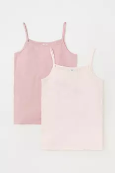 Комплект трикотажных маек для девочки в упаковке 2 шт для девочек CROCKID, К 1187-2уп, цвет - розовый
