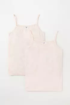 Комплект трикотажных маек для девочки в упаковке 2 шт для девочек CROCKID, К 1187-2уп, цвет - светло-розовый