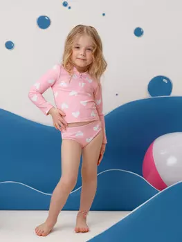 Купальник для девочек CROCKID, ТК 17015/1н ФВ, цвет - розовый