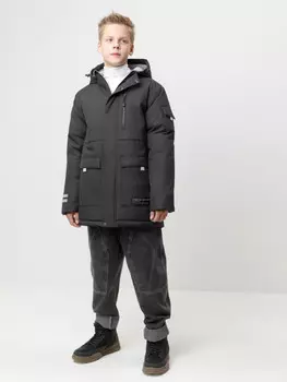 Куртка для мальчика с утеплителем нового поколения для мальчиков CROCKID, ВК 36105/3 ГР (128-158), цвет - черный