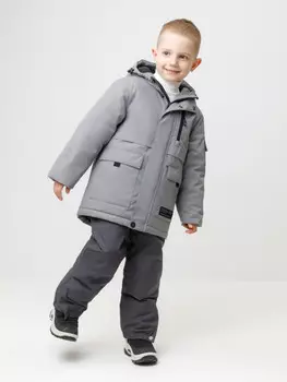 Куртка для мальчика с утеплителем нового поколения для мальчиков CROCKID, ВК 36105/2 ГР (104-122), цвет - серый