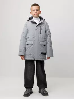 Куртка для мальчика с утеплителем нового поколения для мальчиков CROCKID, ВК 36105/2 ГР (128-158), цвет - серый