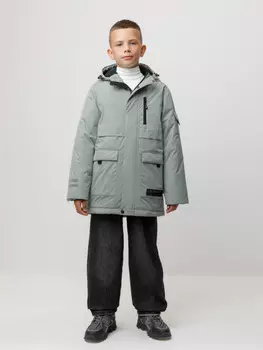 Куртка для мальчика с утеплителем нового поколения для мальчиков CROCKID, ВК 36105/1 ГР (128-158), цвет - серый