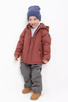 Куртка для мальчика с утеплителем нового поколения для мальчиков CROCKID, ВК 36085/1 ГР, цвет - коричневый