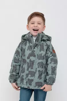 Куртка для мальчика с утеплителем нового поколения для мальчиков CROCKID, ВК 36084/н/1 Ал, цвет - зеленый