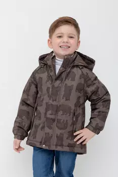 Куртка для мальчика с утеплителем нового поколения для мальчиков CROCKID, ВК 36084/н/2 Ал, цвет - коричневый