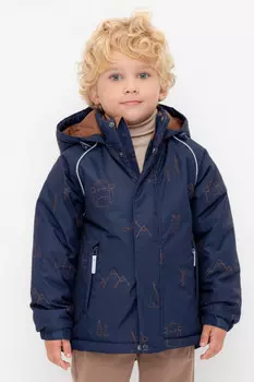 Куртка для мальчика с утеплителем нового поколения для мальчиков CROCKID, ВК 36084/н/3 Ал, цвет - темно-синий