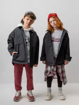 Куртка-рубашка для мальчика с утеплителем для мальчиков CROCKID, ВК 30151/2 ГР, цвет - темно-серый