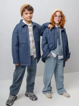 Куртка-рубашка для мальчика с утеплителем для мальчиков CROCKID, ВК 30151/3 ГР, цвет - синий