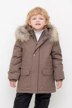 Куртка с утеплителем нового поколения для мальчиков CROCKID, ВК 36096/7 УЗГ (104-122), цвет - кофейный