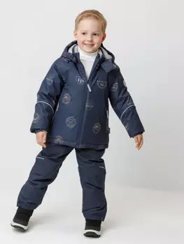 Куртка зимняя для мальчика с утеплителем нового поколения для мальчиков CROCKID, ВК 36090/н/5 Ал, цвет - темно-синий