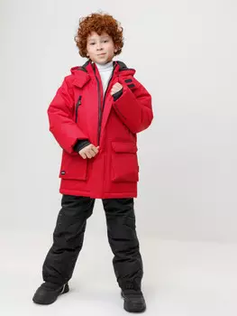Куртка зимняя для мальчика с утеплителем нового поколения для мальчиков CROCKID, ВК 36108/1 ГР, цвет - красный