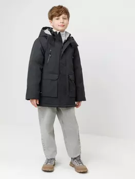 Куртка зимняя для мальчика с утеплителем нового поколения для мальчиков CROCKID, ВК 36108/2 ГР, цвет - черный