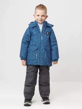 Куртка зимняя для мальчика с утеплителем нового поколения для мальчиков CROCKID, ВК 36093/н/3 ГР, цвет - синий