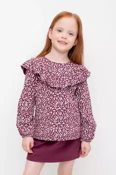 Лонгслив для девочки для девочек CROCKID, КР 302177, цвет - бордовый