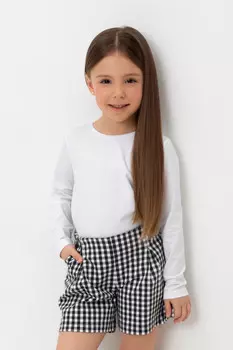 Лонгслив для девочки для девочек CROCKID, КР 302619, цвет - белый