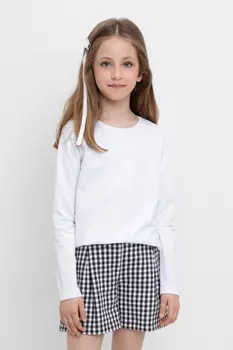 Лонгслив для девочки для девочек CROCKID, КР 302615, цвет - белый