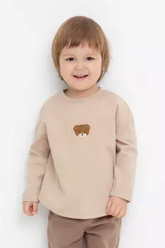 Лонгслив для мальчика для мальчиков CROCKID, КР 302563, цвет - бежевый