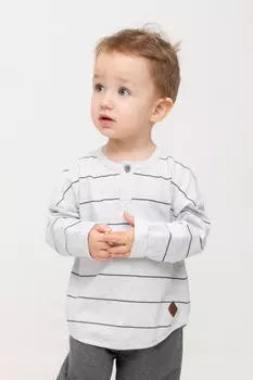 Лонгслив для мальчика для мальчиков CROCKID, КР 302627, цвет - светло-серый5