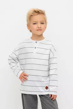 Лонгслив для мальчика для мальчиков CROCKID, КР 302631, цвет - светло-серый5