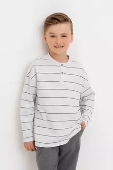 Лонгслив для мальчика для мальчиков CROCKID, КР 302631, цвет - светло-серый5