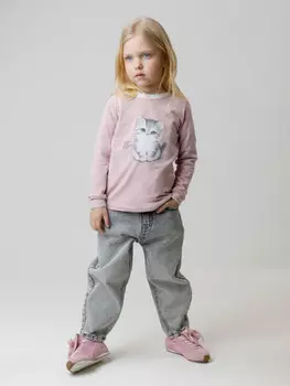 Лонгслив из гладкого эластичного трикотажа для девочки для девочек CROCKID, КР 302831, цвет - розовый