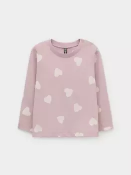 Лонгслив из натурального хлопка для девочки для девочек CROCKID, КР 302829, цвет - розовый