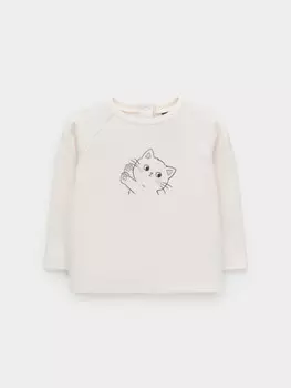 Лонгслив из трикотажа в рубчик с начёсом для девочек CROCKID, КР 302825, цвет - светло-розовый