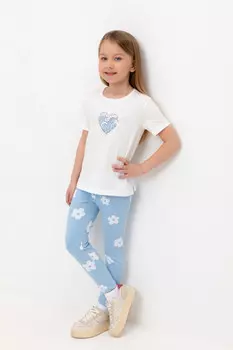 Лосины для девочки для девочек CROCKID, К 4074, цвет - голубой