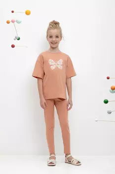 Лосины для девочки для девочек CROCKID, КР 4074, цвет - коричневый