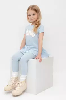 Лосины для девочки для девочек CROCKID, КР 4074, цвет - голубой