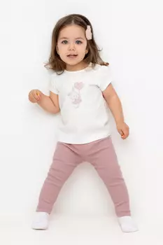 Лосины для девочки в рубчик для девочек CROCKID, КР 400597, цвет - розовый