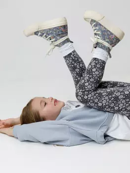 Лосины из эластичного трикотажа для девочки для девочек CROCKID, КР 4074, цвет - темно-серый