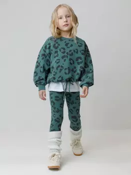 Лосины из эластичного трикотажа для девочки для девочек CROCKID, КР 4074, цвет - зеленый