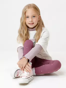 Лосины из гладкого эластичного трикотажа для девочки для девочек CROCKID, КР 4074, цвет - бордовый