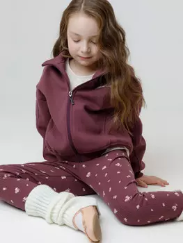 Лосины в рубчик для девочки для девочек CROCKID, КР 400874, цвет - бордовый