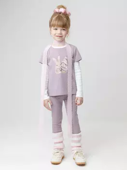 Лосины в рубчик для девочки для девочек CROCKID, КР 400085, цвет - розовый