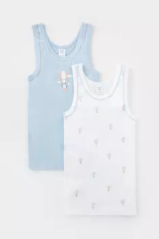 Майка для девочки для девочек CROCKID, К 1181-2уп, цвет - светло-голубой